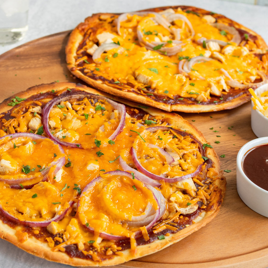 BBQ Chicken Cauliflower Crust Pizzas