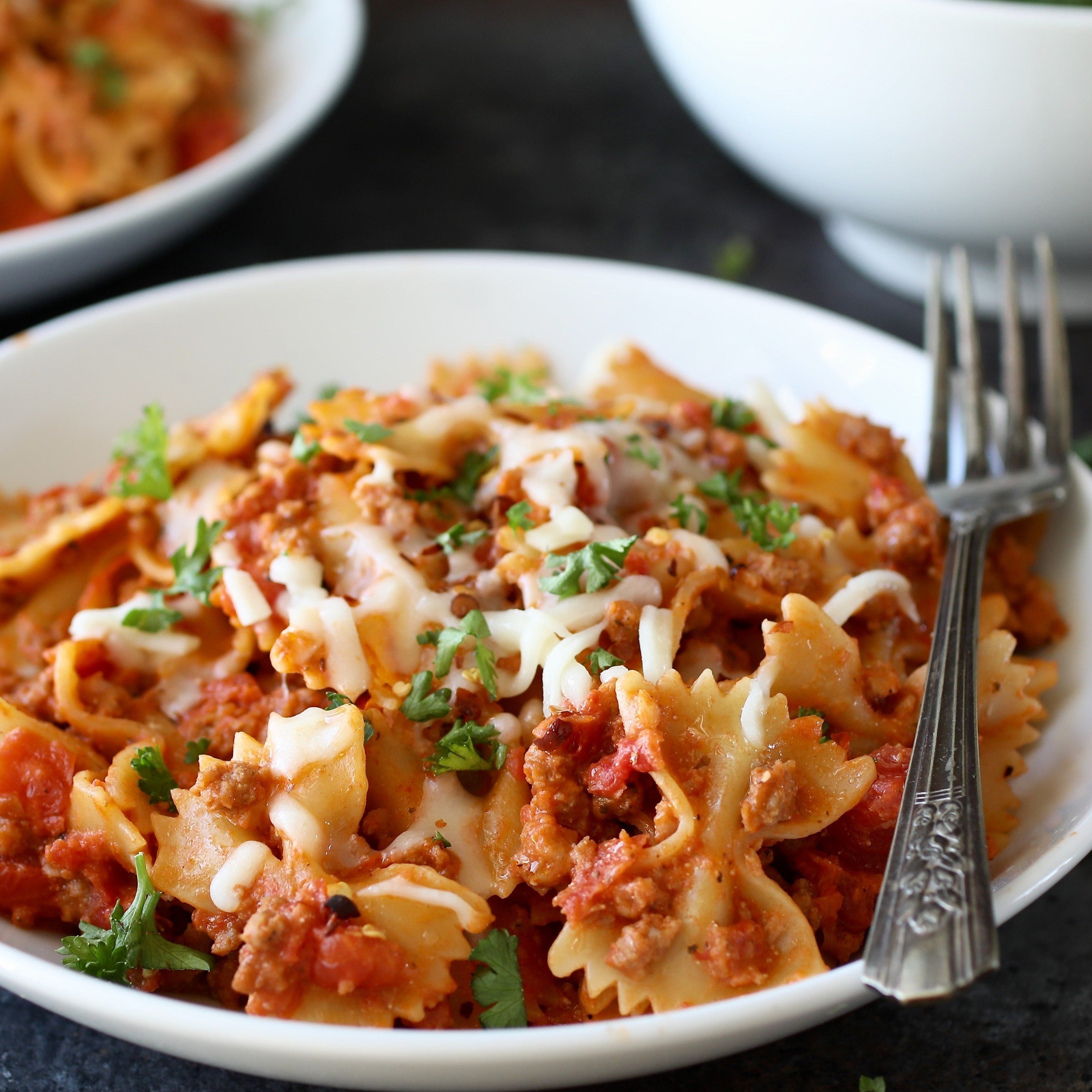 Bowtie Skillet Lasagna - Case – Let's Dish! Popup