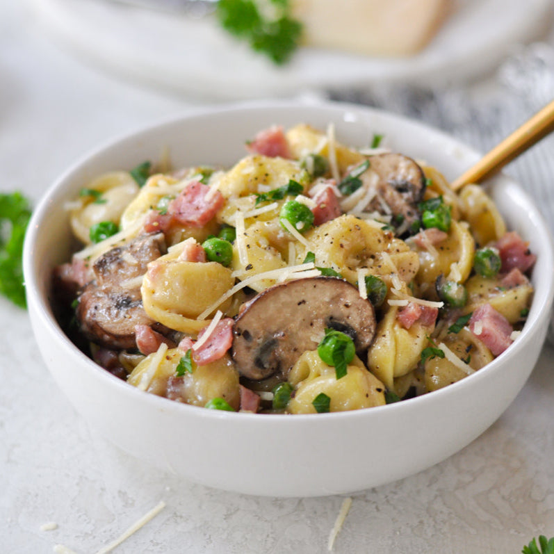 Creamy Three Cheese Tortellini with Ham - Case