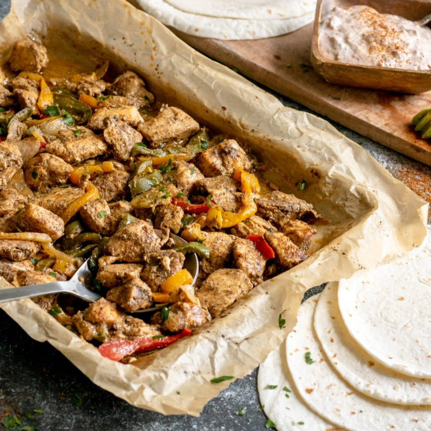 Sheet Pan Chicken Fajitas with Creamy Salsa- CASE
