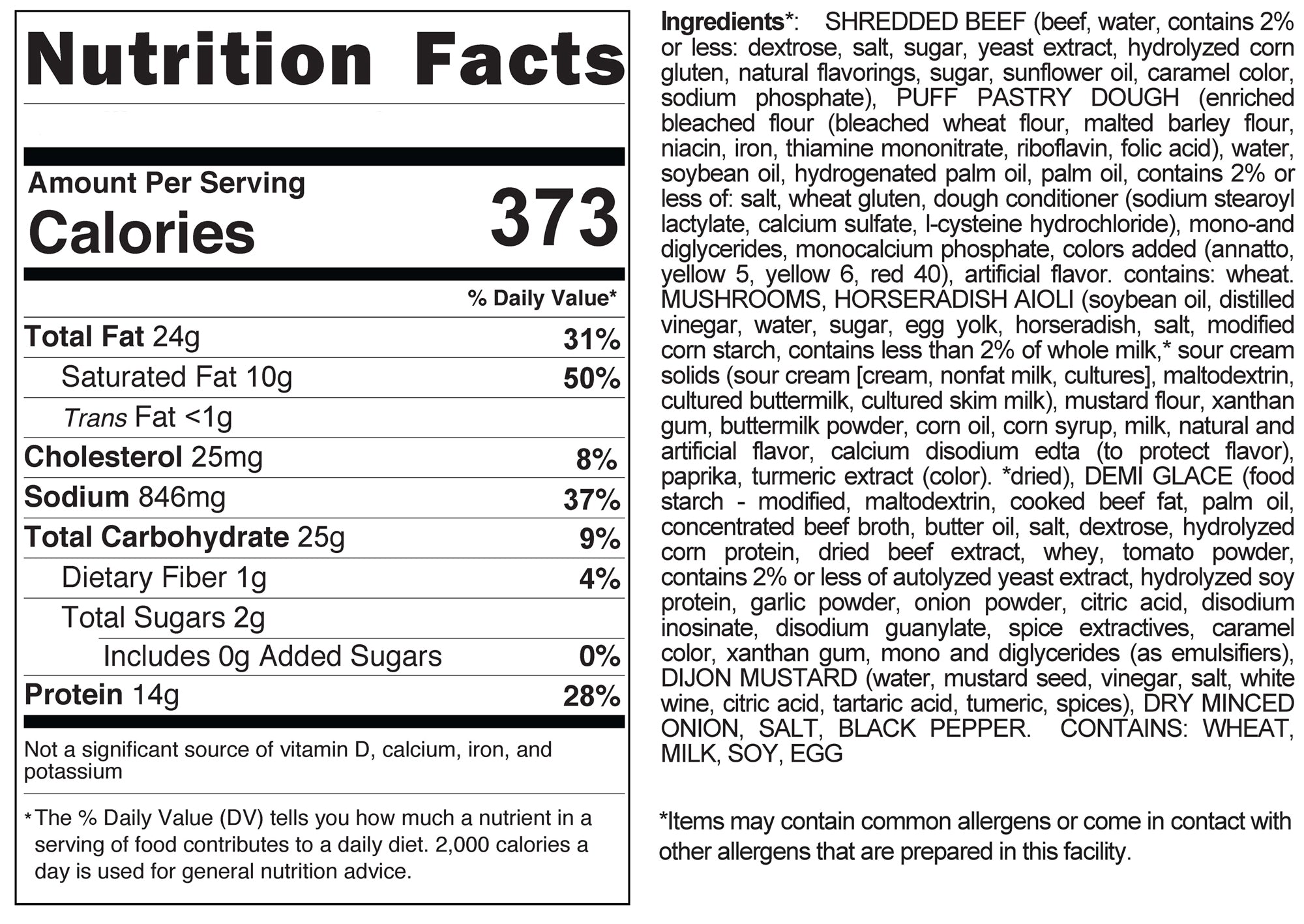 Shredded Beef Wellingtons 6 Serving