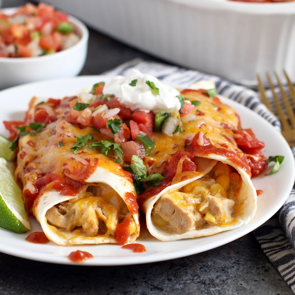 Cheesy Chipotle Chicken Enchiladas