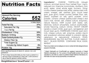 Creamy Three Cheese Tortellini with Ham 6 Serving