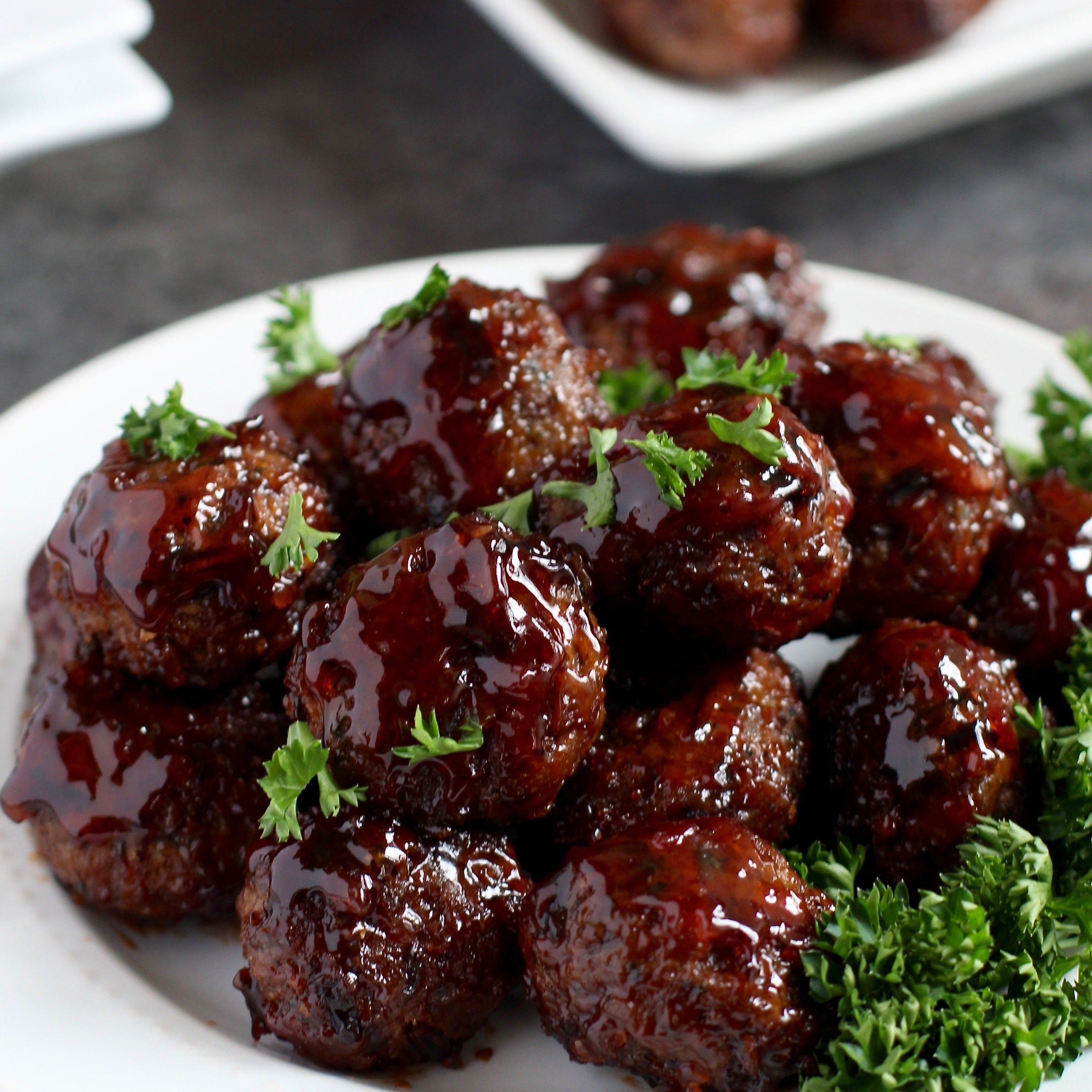 Bourbon Glazed Wild Rice Meatballs