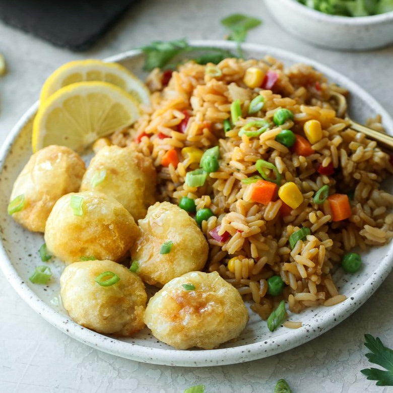 Crispy Lemon Chicken with Fried Rice